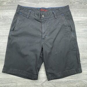 Robert Graham Shorts Men's 30 Black Classic Fit Stretch Chino Contrast Preppy